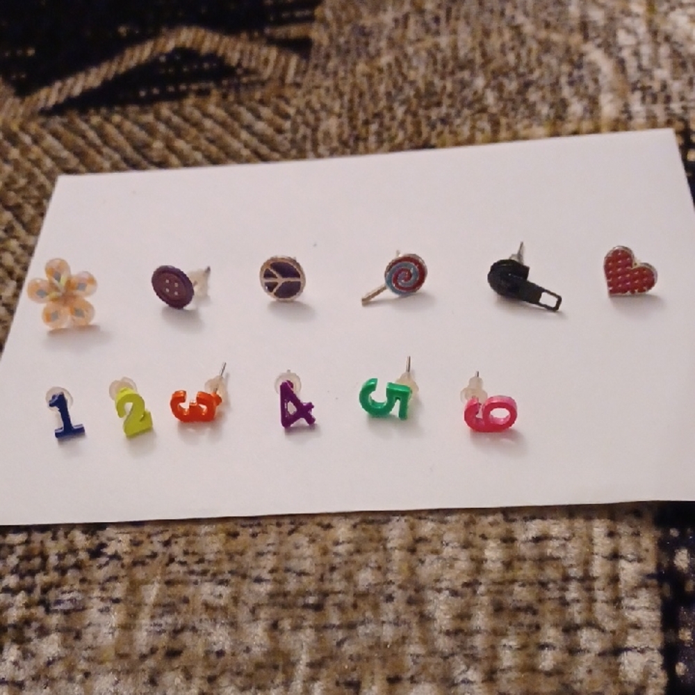 $4 Add-on Colorful Single Earrings -  Set Of 12